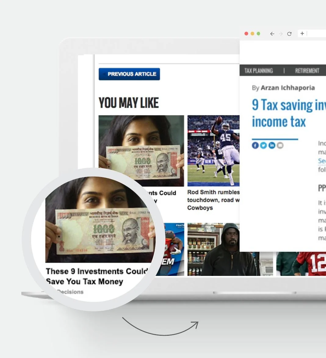 A native ad blending into a publisher's 'You May Like' content recommendation feed