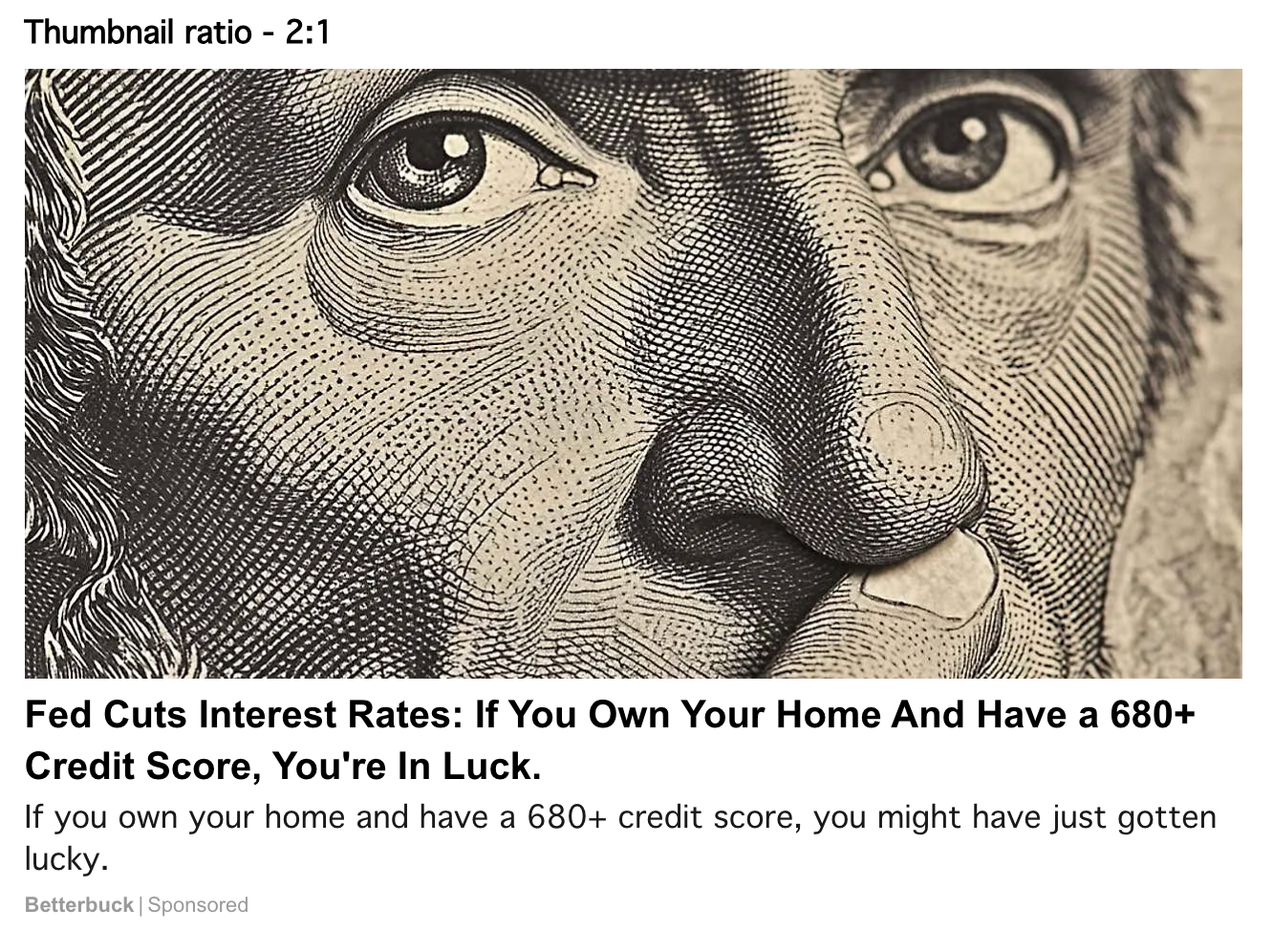 Real BetterBuck native ad creative