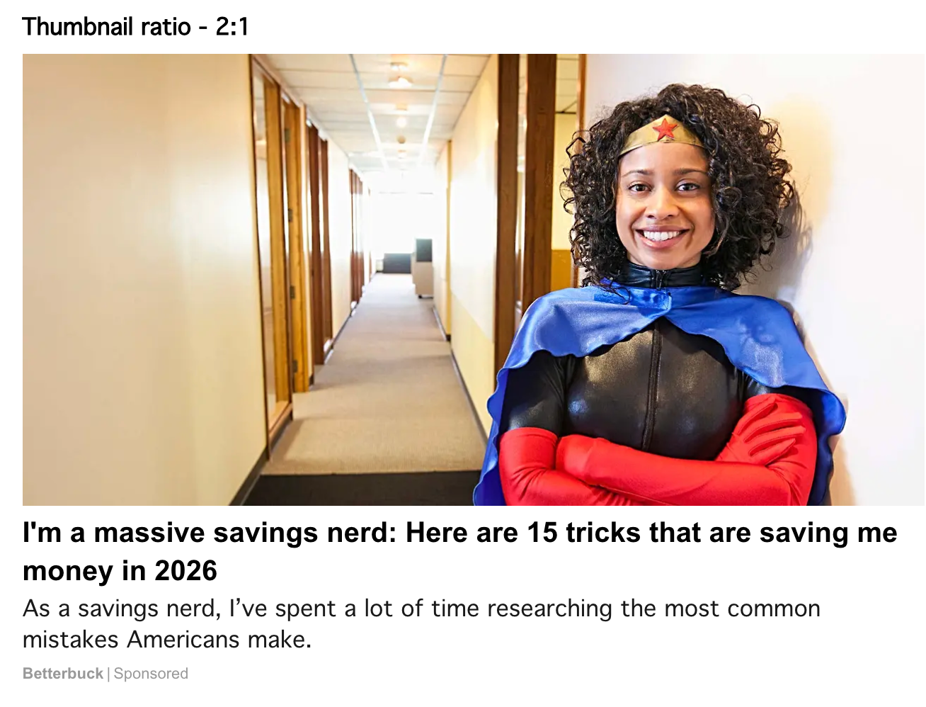 BetterBuck savings native creative