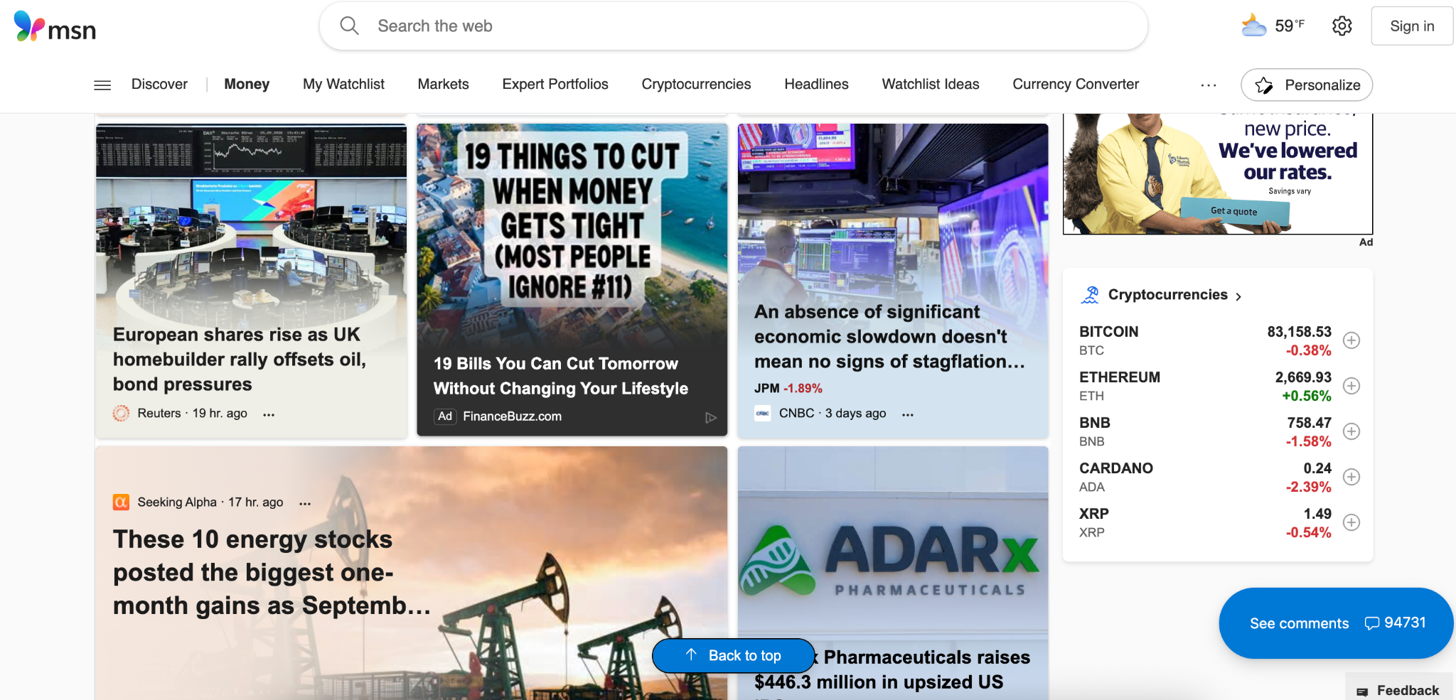 MSN Money publisher environment